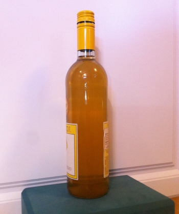 A reused wine bottle with my mead!